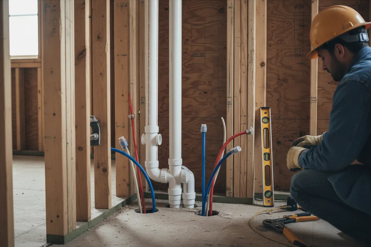 Drain and supply rough-in during Leak Detection in Wallsburg