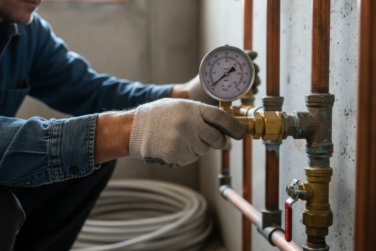 Pressure testing a repaired line during Water Line Repair in Wallsburg